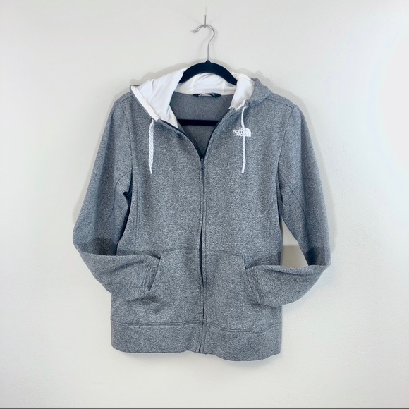 The North Face Full ZIP Up Sweatshirt Grey & White - Picture 2 of 3